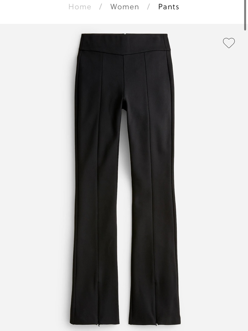 J.Crew Flare Leg Trouser Italian Ponte Black Zip Hem Petite MP